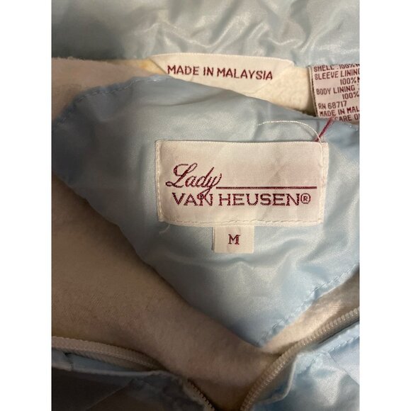 Lady Van Heusen Light Blue Zippered Cotton Lined Windbreaker SZ Medium - Picture 5 of 7